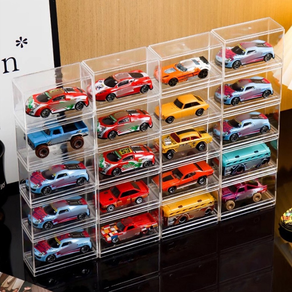 5PCS Toy Car Model Display Boxes 1/64 Scale, Model Car Display Case Protector