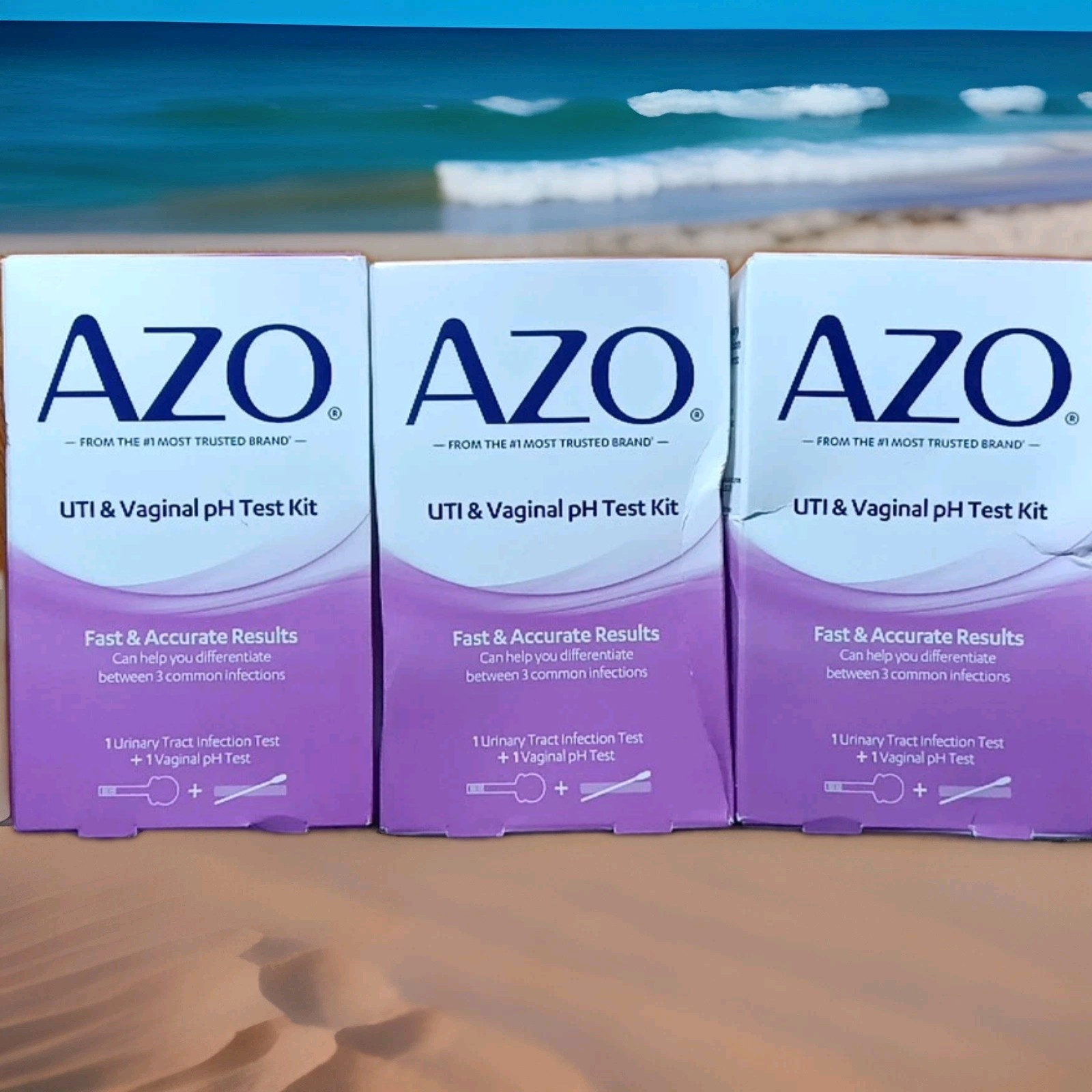 3 AZO UTI AND VAGINAL PH TEST KIT FAST & ACCURATE PLUS 3 TRACT INFECTION TEST!!