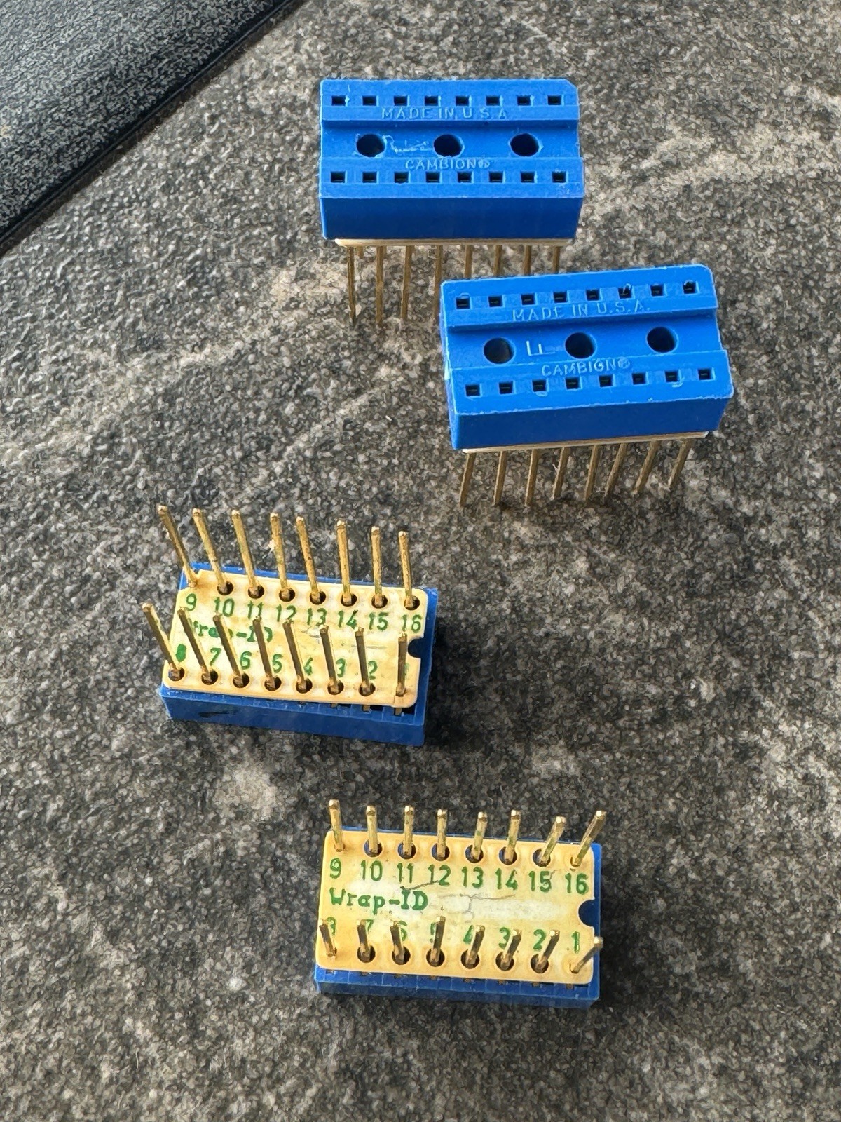 4 PCS DIP-16 Cambion IC Sockets for Wire Wrap