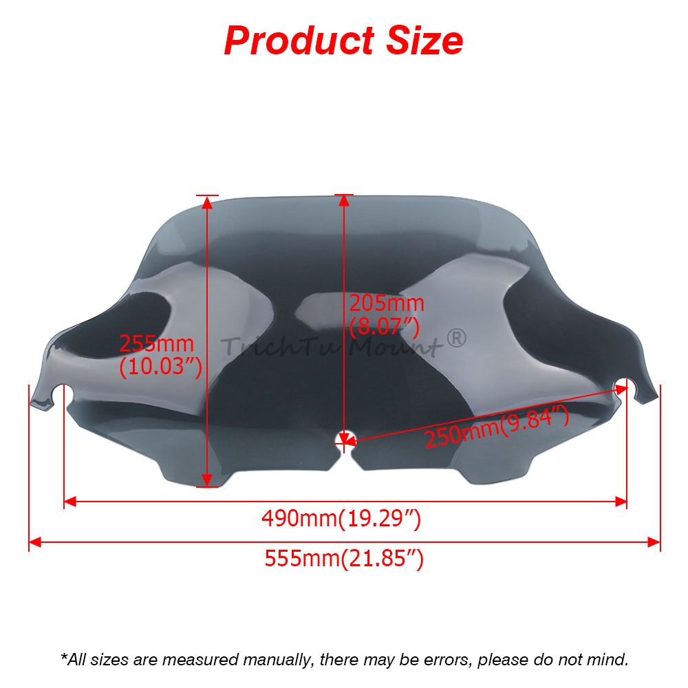 Light Gray 8" Wave Windshield Windscreen Fit for Harley Electra Glide 1996-2013