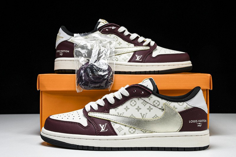 AJ 1 Retro Low OG SP Collab White/Burgundy LX1988-400 Men's Shoe Sizes 4-11