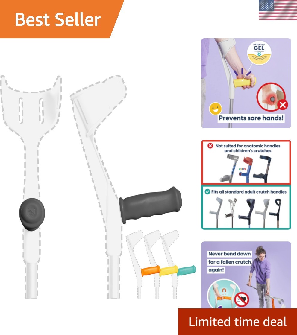 MySleeve - Crutch Handle Covers set of 2 with Soft Gel Pads, Prevent Falling ...