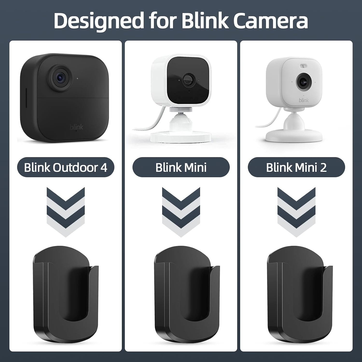 Blink Camera Mount, 3 Pack Adhesive Wall Mount Bracket for Blink Outdoor 4/Indoo