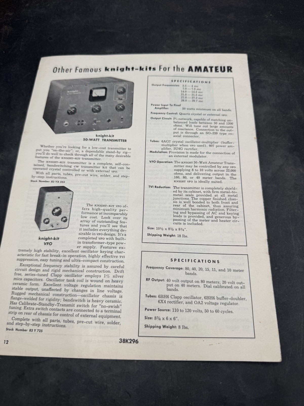 KNIGHTKIT X-10 CRYSTAL ORIGINAL MANUAL