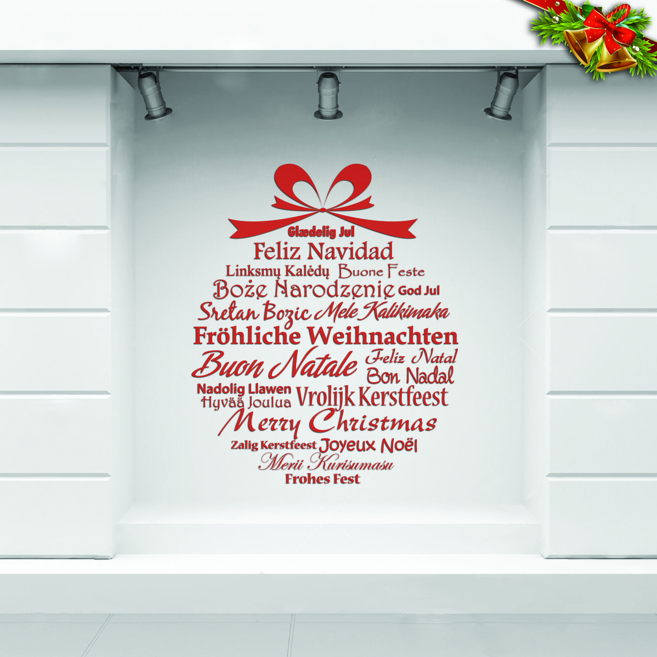 Glass window STICKERS SHOWCASE, SHOWCASE SHOP CHRISTMAS CHRISTMAS DECORATION LANGUAGES
