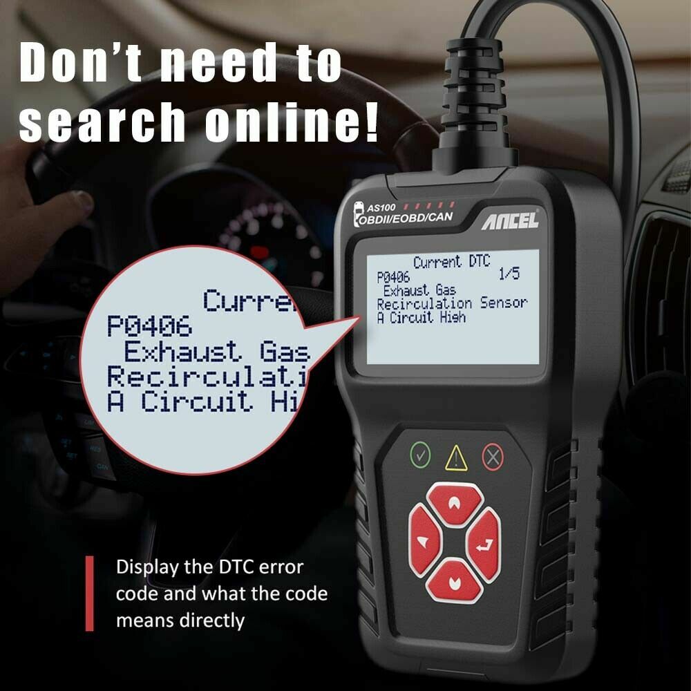 ANCEL AS100 OBD2 Scanner Code Reader Scanner Check Engine Fault Diagnostic Tool