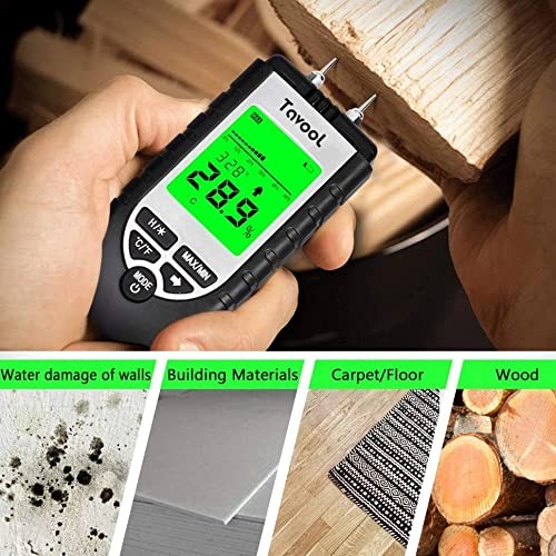 Wood Moisture Meter - Digital Moisture Detector Moisture Tester, Pin-Type Water