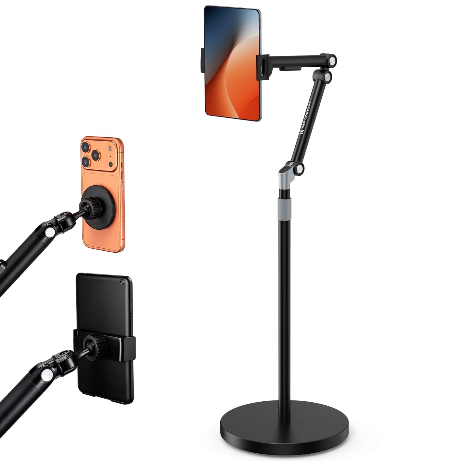 K&F CONCEPT Tablet Floor Stand Height Adjustable Arm Stretchable Stand Holder
