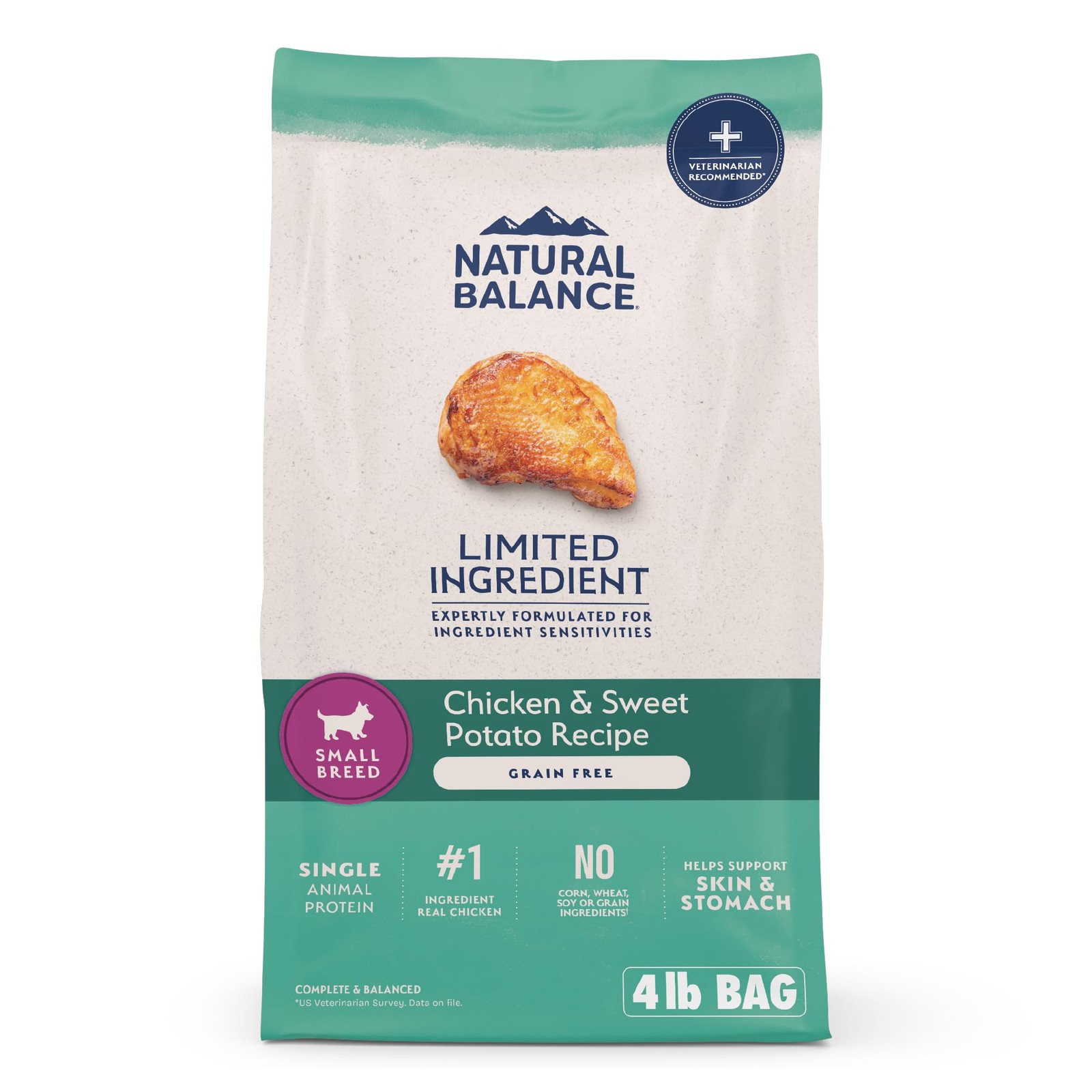 Natural Balance Small Breed Adult Grain-Free Dry Dog Food, Chicken & Sweet Potat