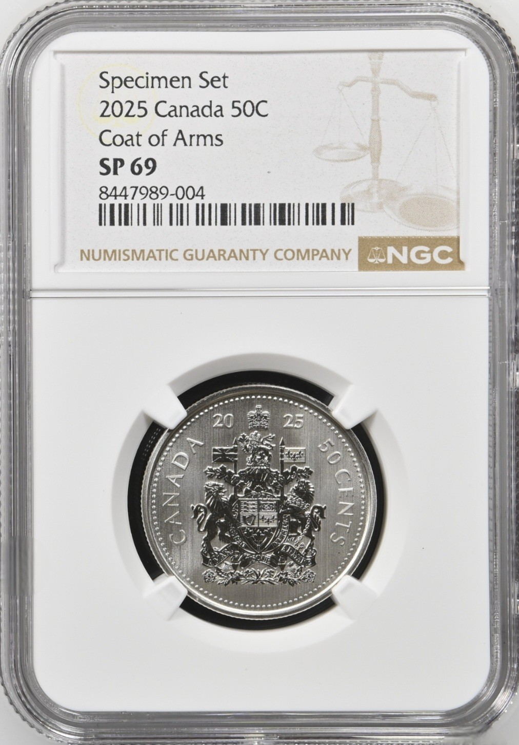 2025 Canada 50 Cent Coat Of Arms Specimen NGC SP 69