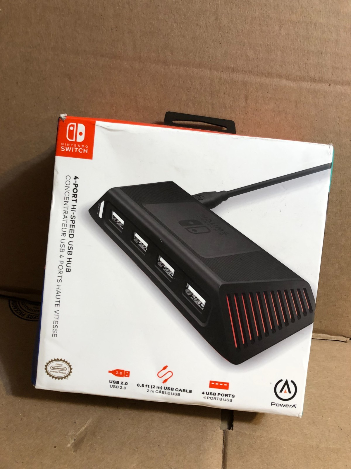 PowerA - 4-Port Hi-Speed USB Hub for Nintendo Switch - Black