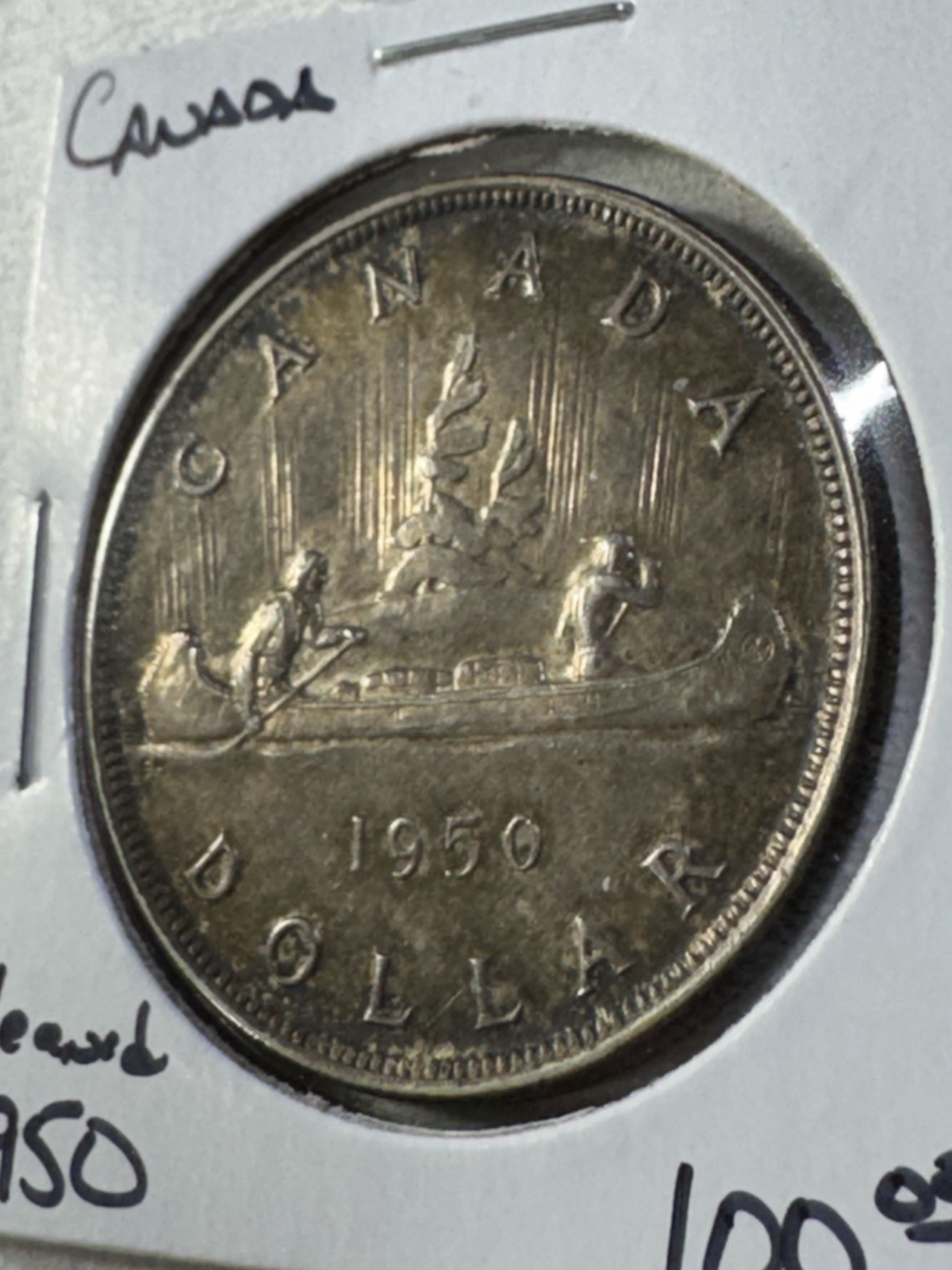 1950 Canada $1 Silver Coin Cleaned Low Mintage