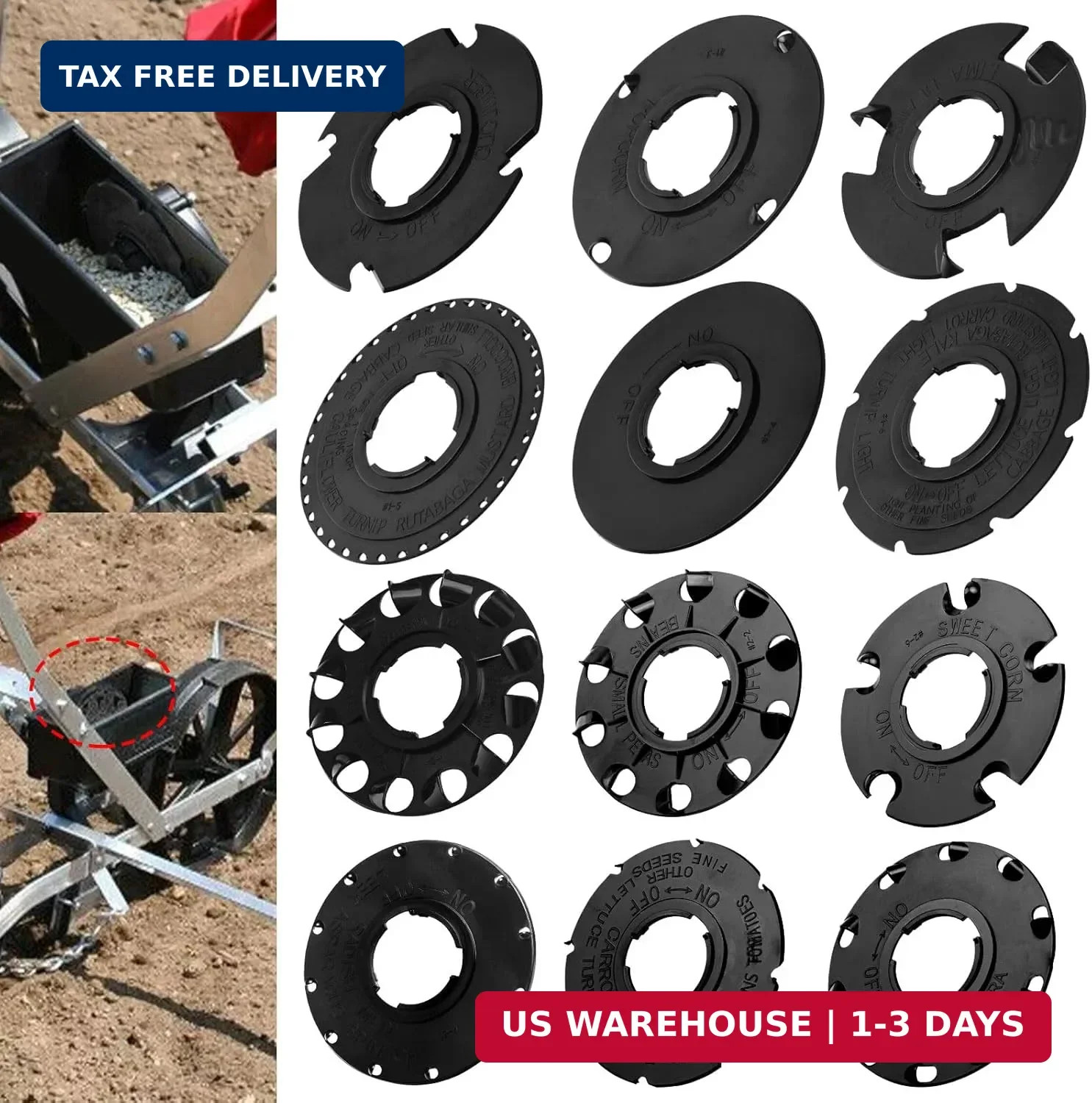 60009 60010 Optional Seed Plate 12 Set for EarthWay 10001 1001-B Garden Seeder P