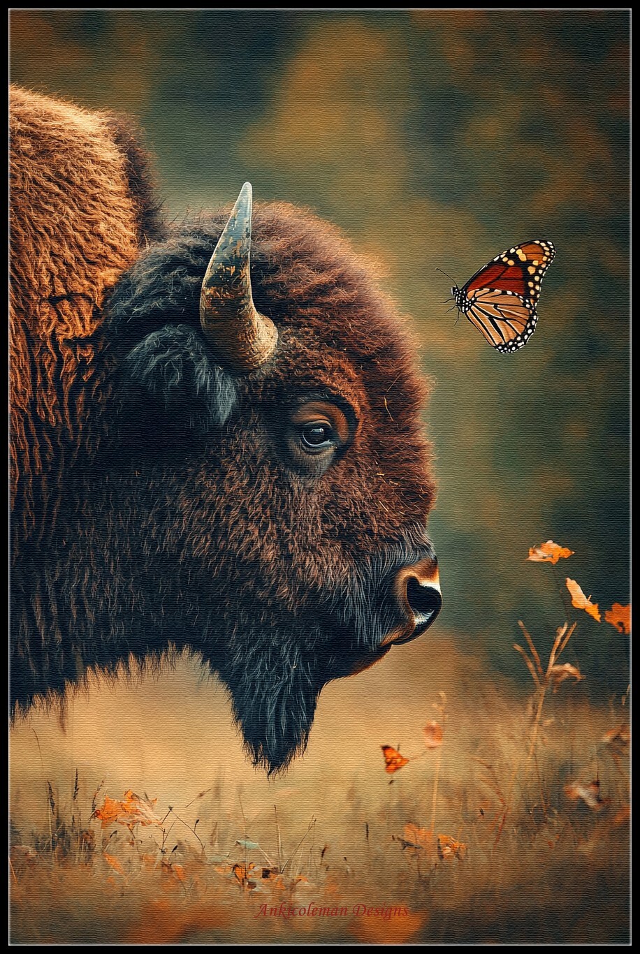 Bison's Gentle Gaze - DIY Chart Counted Cross Stitch Patterns Needleworks DMC