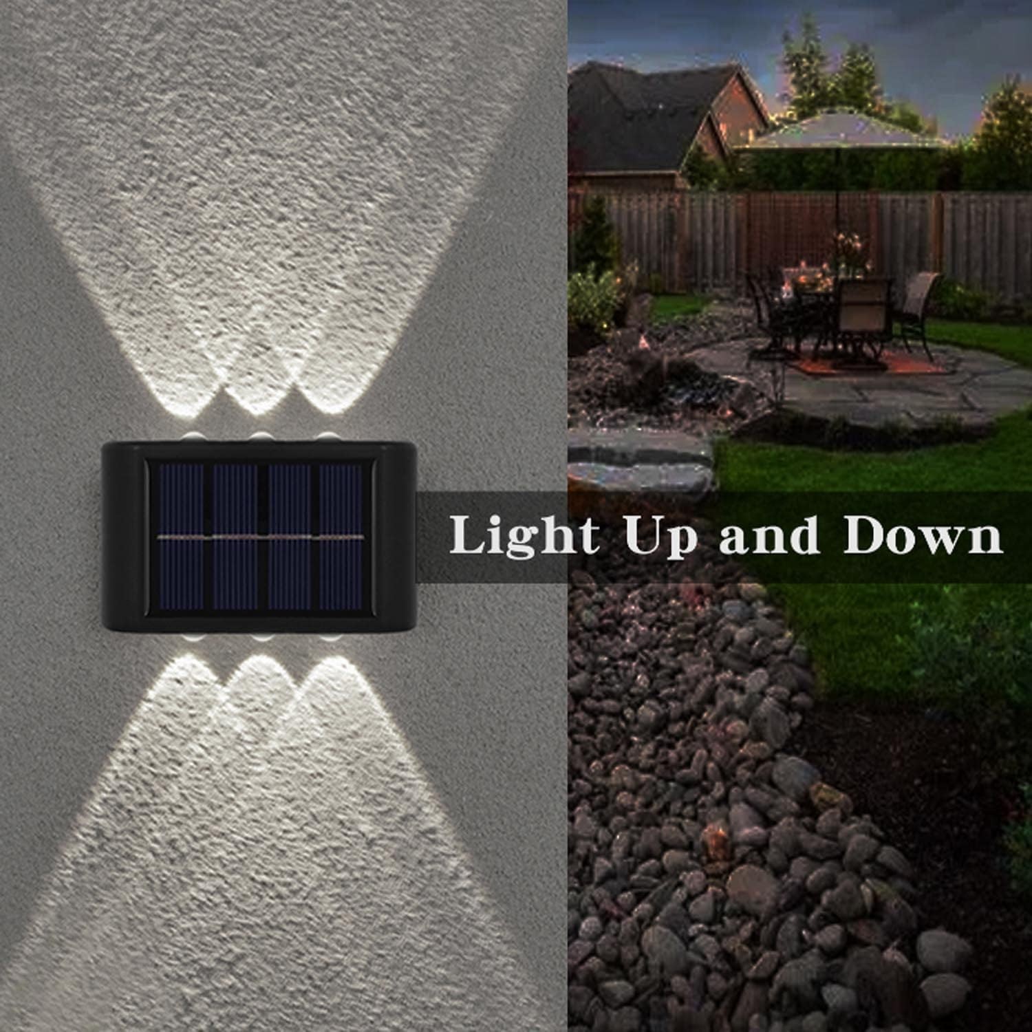 4Pack Solar Wall Lights Outdoor Garden Yard Fence Deck Front Door LED Decor Lamp