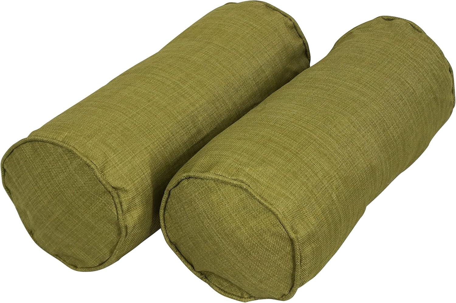 Indoor/Outdoor Corded Bolster Pillow, 20" X 8", Avocado 2 Count