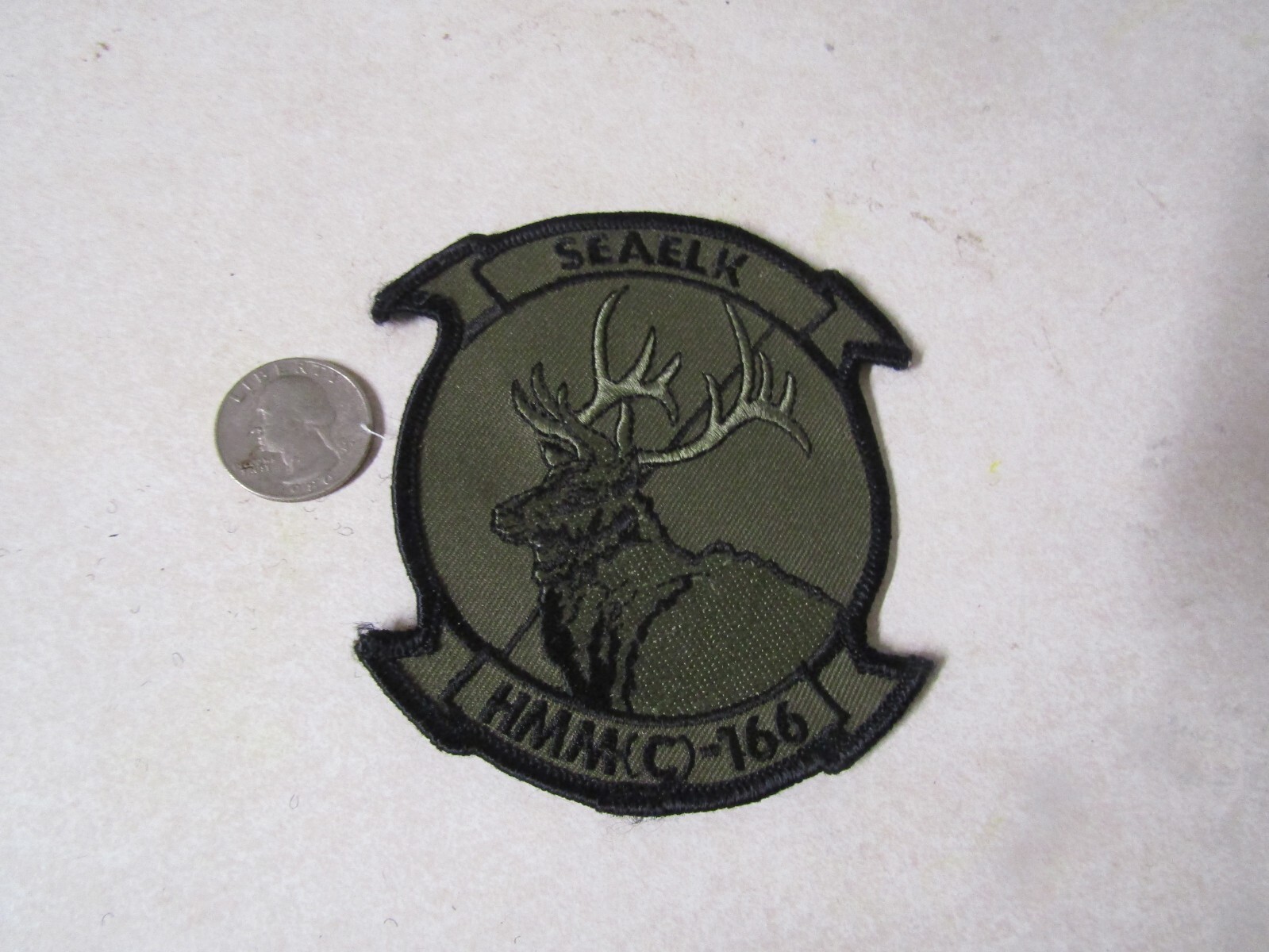 MILITARY PATCH SEW ON HMM-166 MARINE HELECOPTER SEAELK MAW MAG PILOT