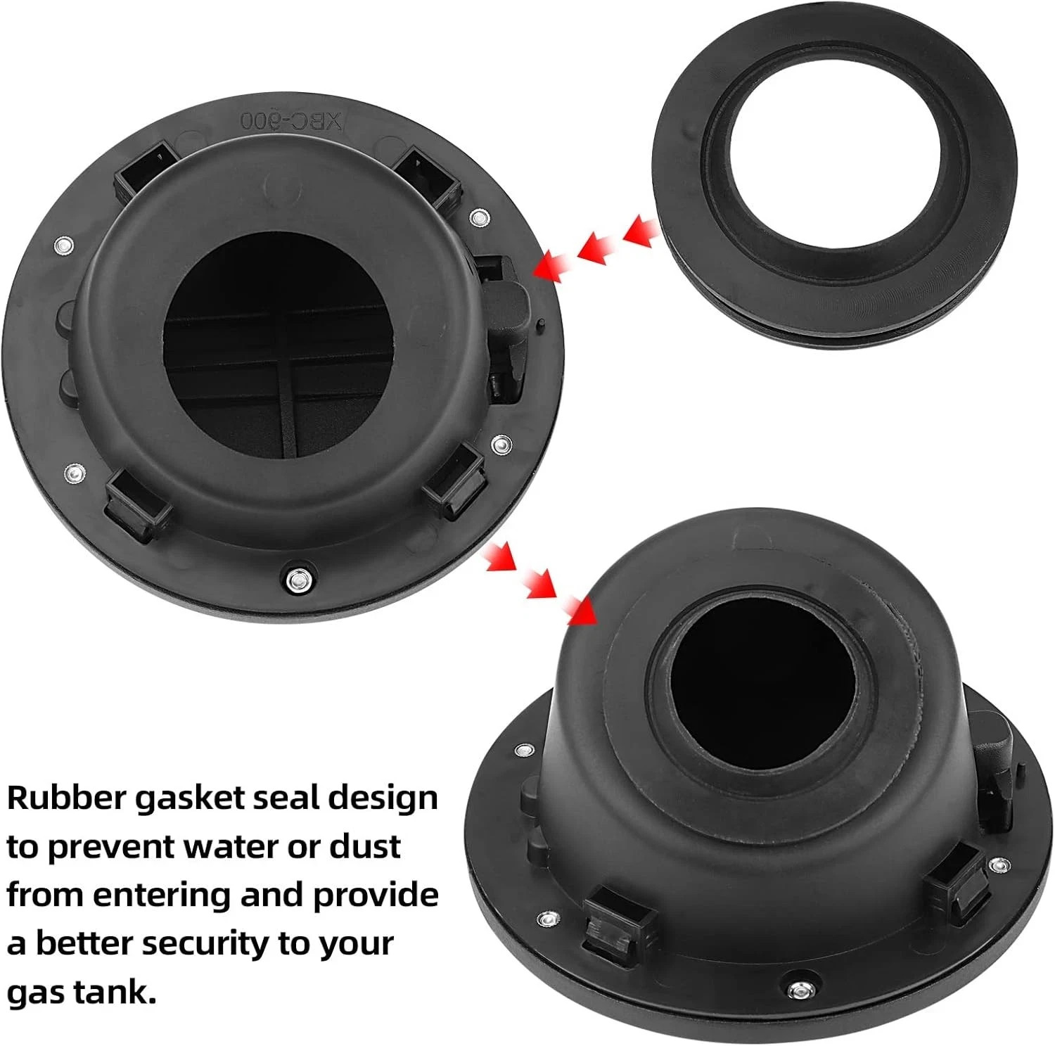 Filler Door Cap Black Gas Cover Cap Compatible with Wrangler 2007-2017 2 door an