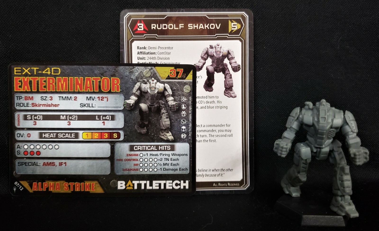 Battletech Exterminator Mech + Pilot Cards Alpha Strike Comstar Command Catalyst