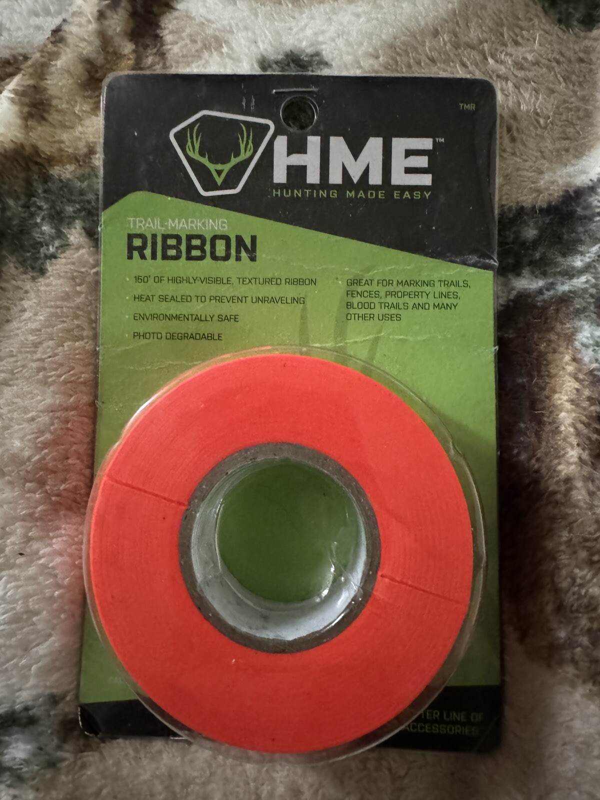 HME Trail Marking Ribbon w/Heavy Duty Heat Seal to Both Sides 150 ft. Orange TMR