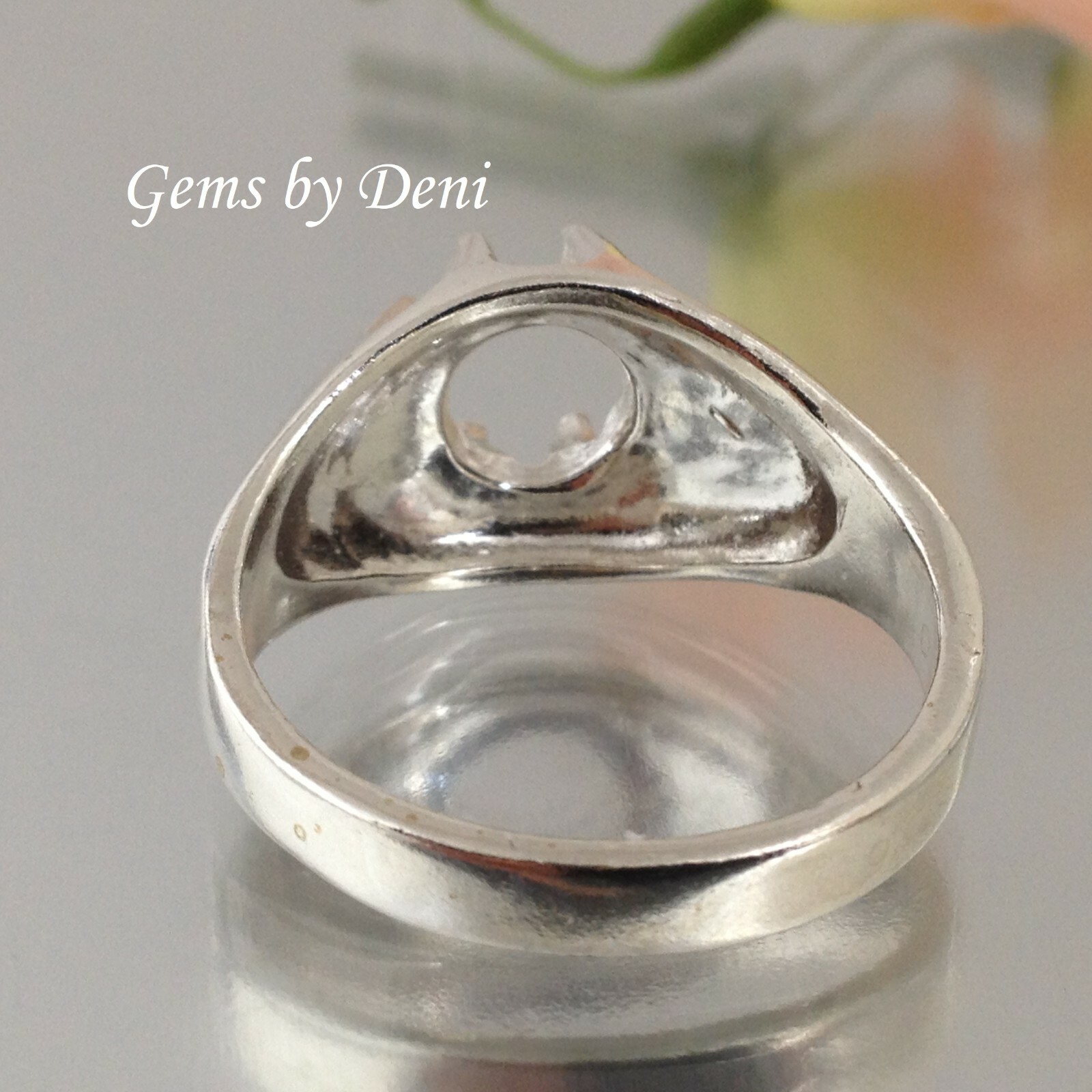 10mm Round Gent's Gypsy Sterling Silver Pre-Notched Ring Casting (Size 9-11)