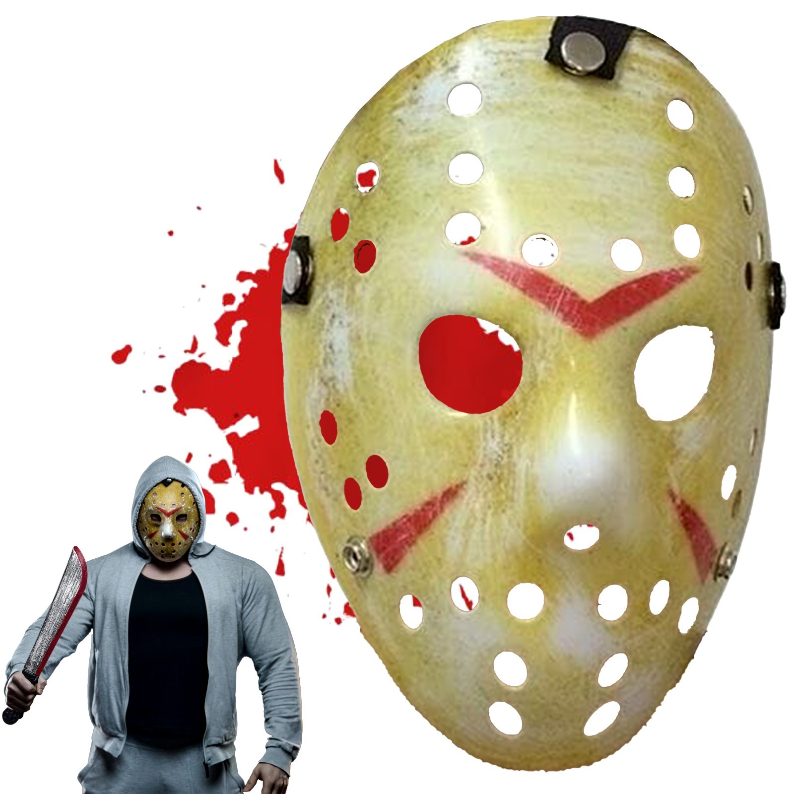 Halloween Jason Voorhees Hockey Mask Festival Masquerade Party Horror Costume
