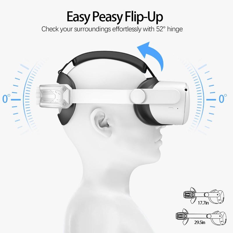 Head Strap for Meta Quest 2 VR Headset Elite Strap Adjustable Soft Cushion