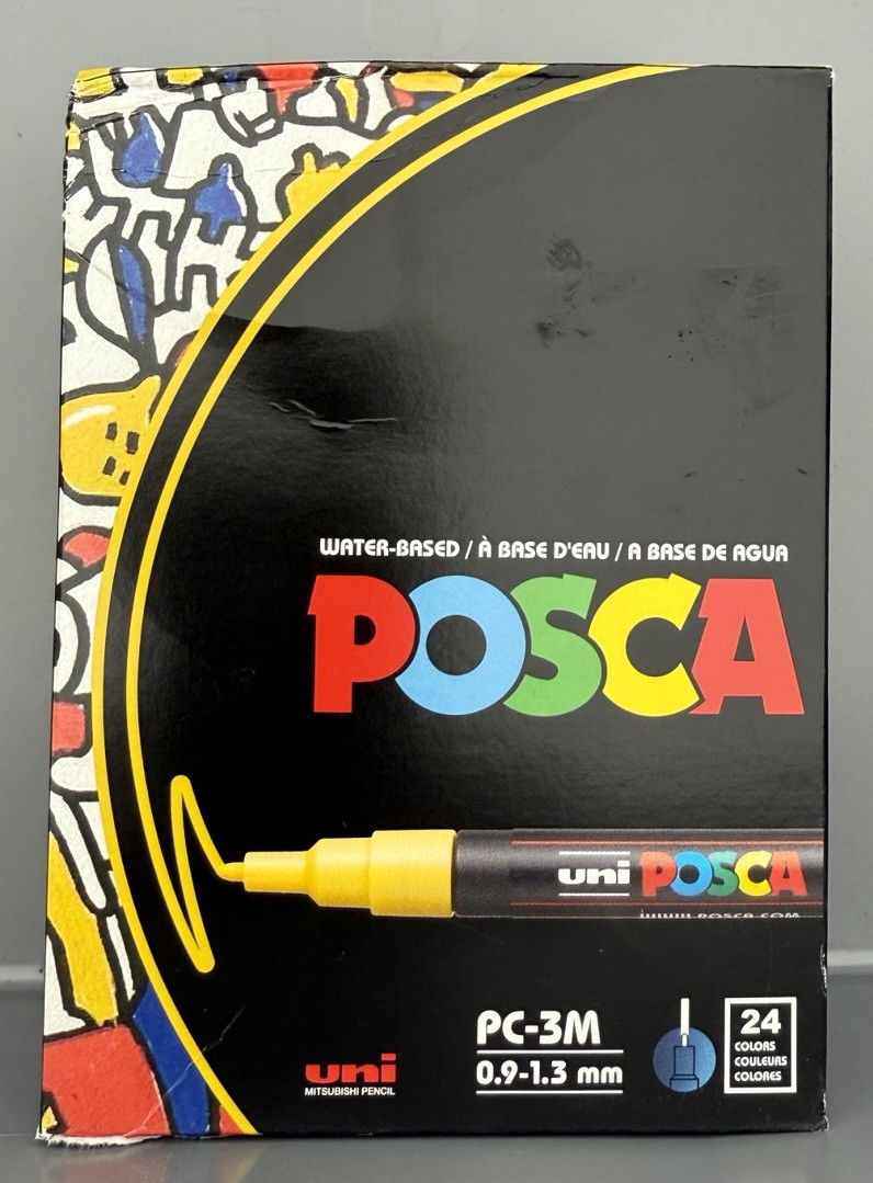 Posca PC-3M 24-Color Paint Marker Set – Water-Based Fine Tip Art Pens NEW