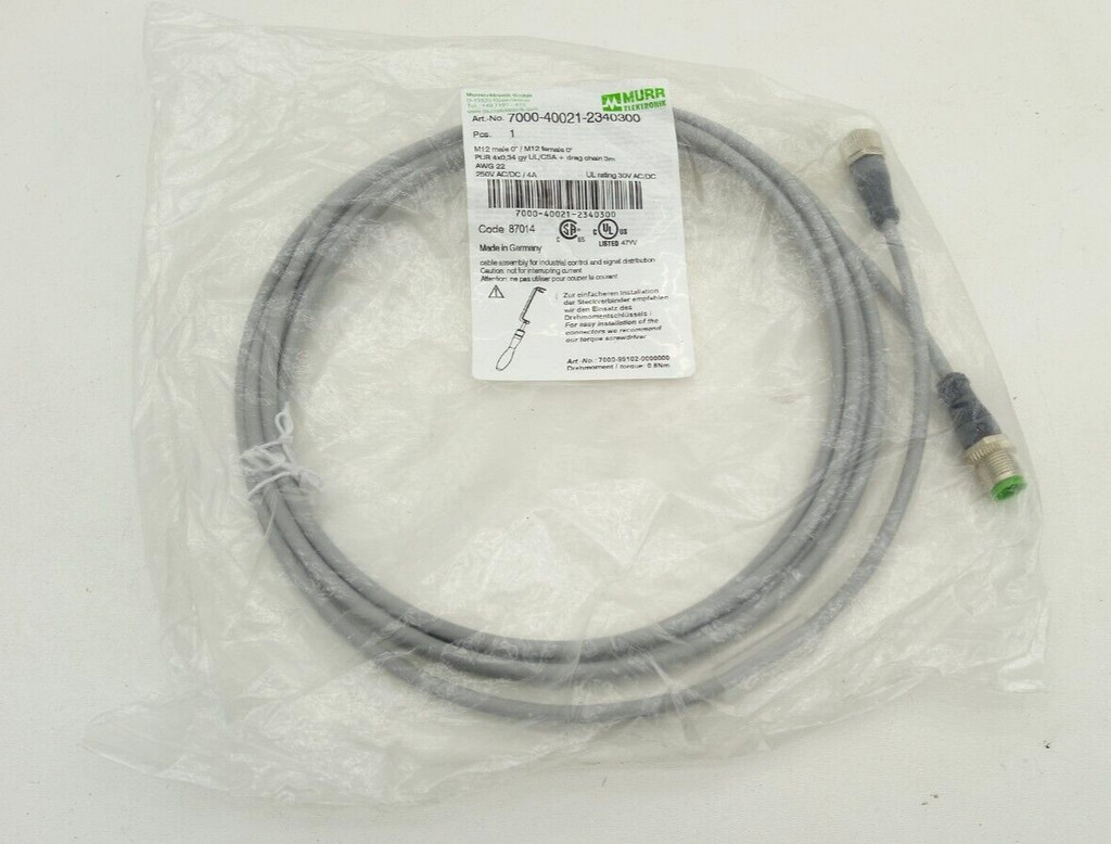 Murrelektronik 7000-40021-2340300 Interconnect Cable Sensor Actuator Cable 3m