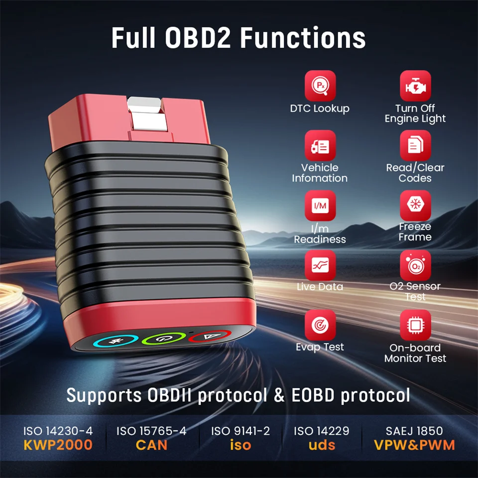 Automotive OBD2 Car Diagnostic ABS SRS Engine Scanner Bluetooth Code Reader BD6