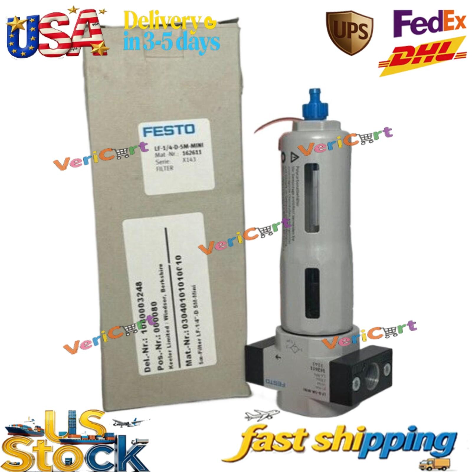 US FREE TAX New FESTO LF-1/4-D-5M-MINI 162611 Compressed Air Filter