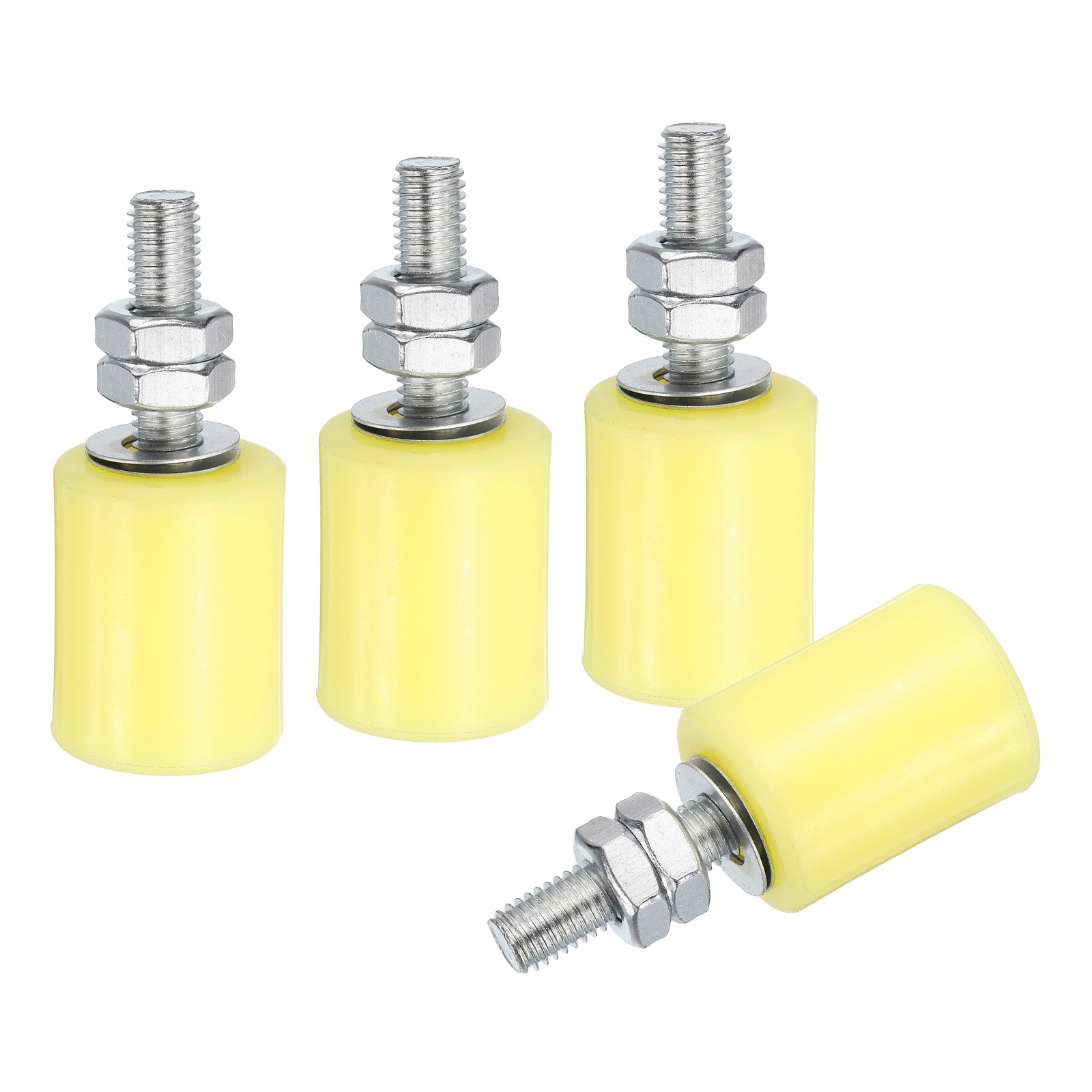 4Pcs Slide Gate Guide Roller, 1-5/8" Nylon Sliding Gate Support Assembly, Yellow