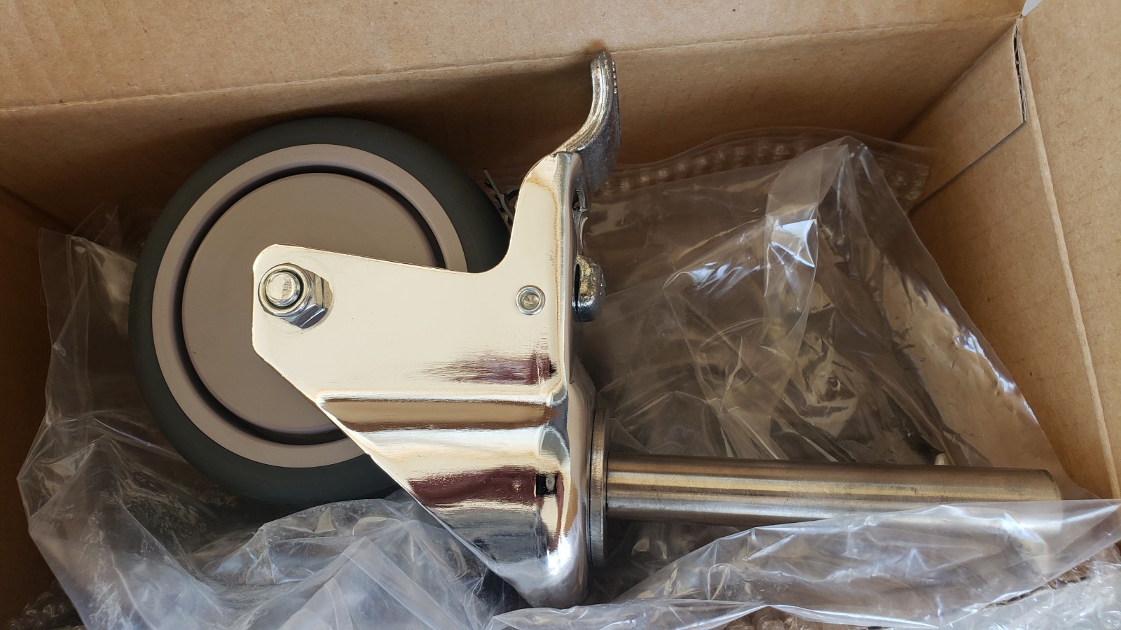 Indie Dolly Systems OEM Replacement Studio Caster Set of 3 NOS Chrome TPR