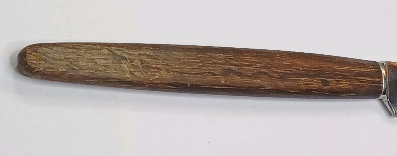 Vtg SKAUGUM 4.25" Serrated Cheese Knife W/ Wood Handle F/ Norway