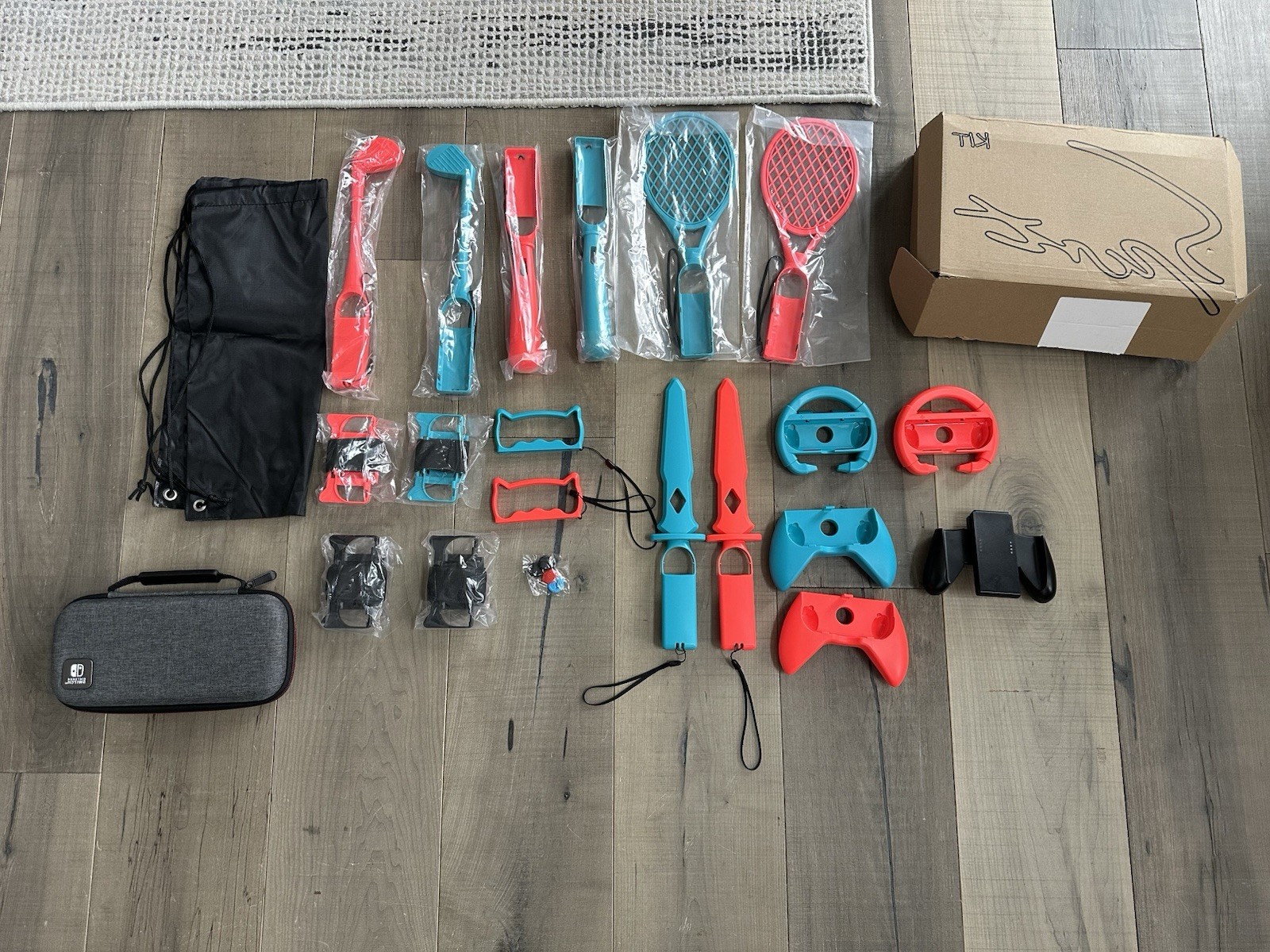 Nintendo PowerA Switch Accessory Bundle Controller Grip, Attachments, Carry Case