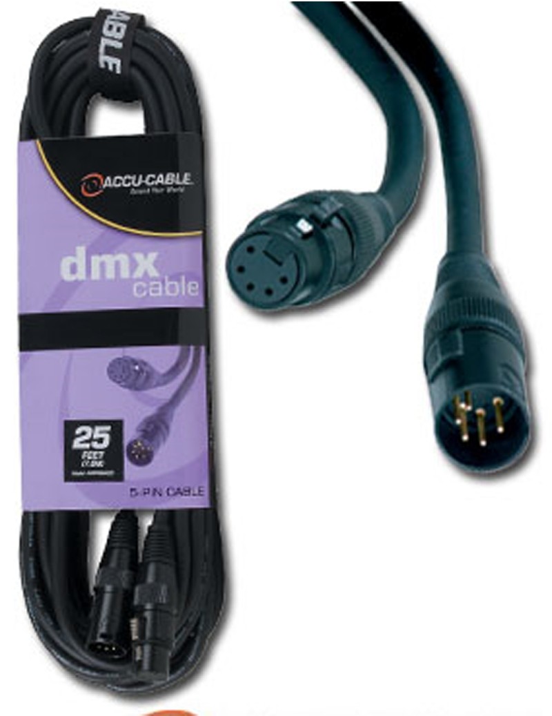 American DJ AC5PM3PFM 5-Pin Male Xlr To 3-Pin Female Xlr Cable Wire Connectors