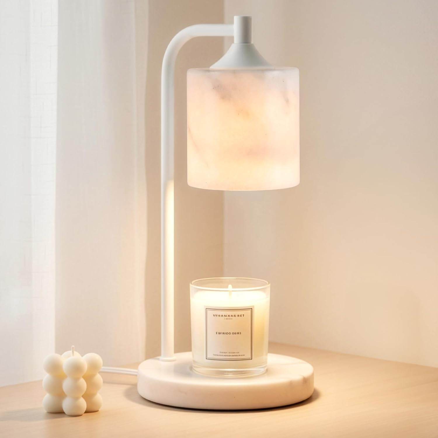Marble Candle Warmer Lamp with Timer & Dimmer, Birthday Gifts for Women Mom, Hou