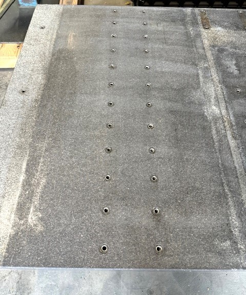 48" x 79" Granite Surface Plate, 18" Thick, Drilled & Tapped