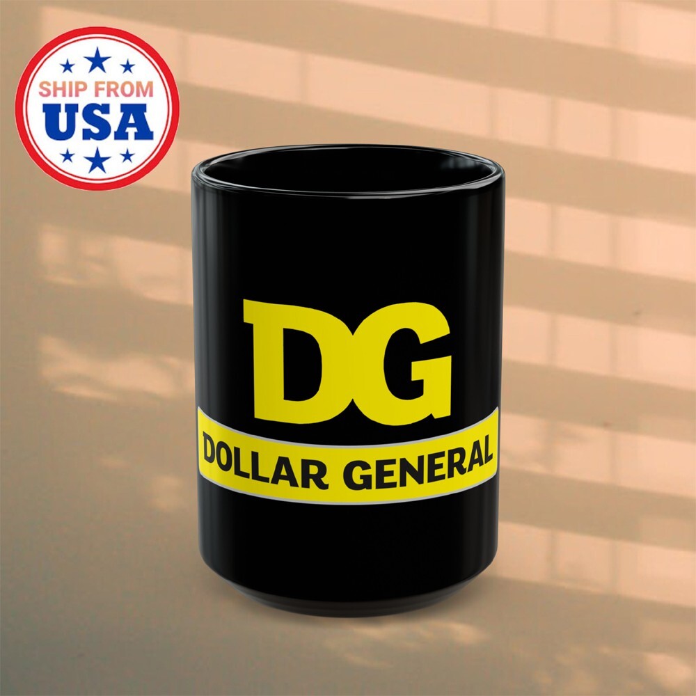 Dollar General 11oz & 15oz Coffee Tea Black Mug