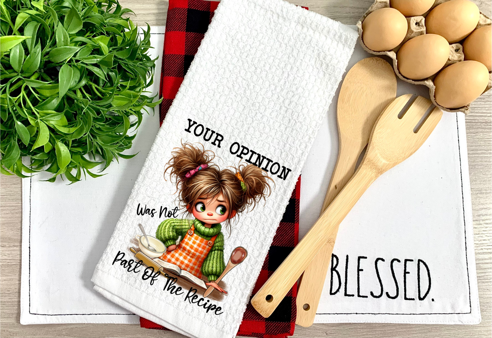 Your Opinion, Waffle Weave Dish/Tea Towel, Micro Fiber, 16x24" (T393)