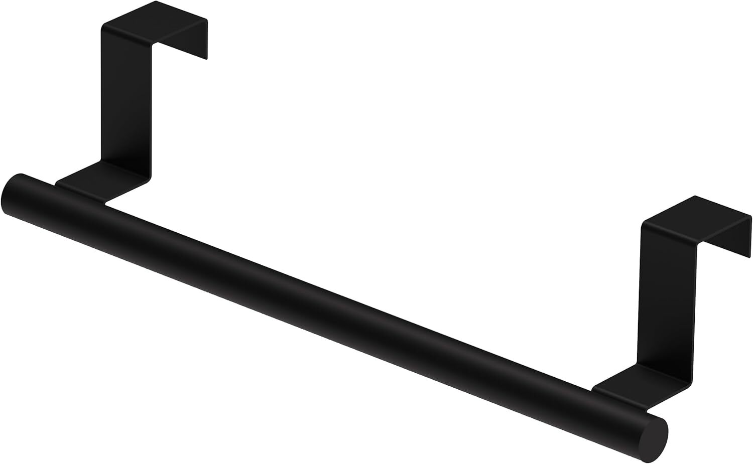 Cabinet Door Towel Holder, Single Over Bar, Black - 1 Pack