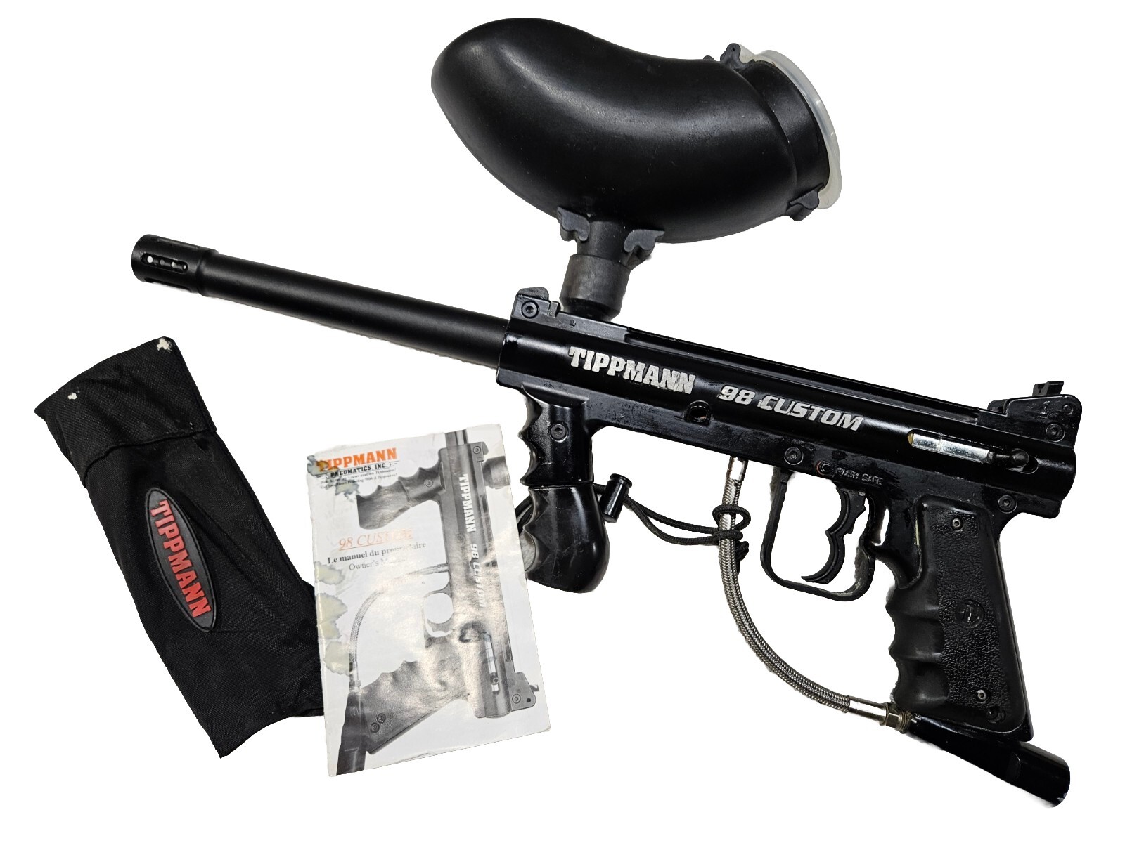 Tippmann Model 98 Custom Paintball Gun Double Trigger Barrel Sleeve Feeder Manua