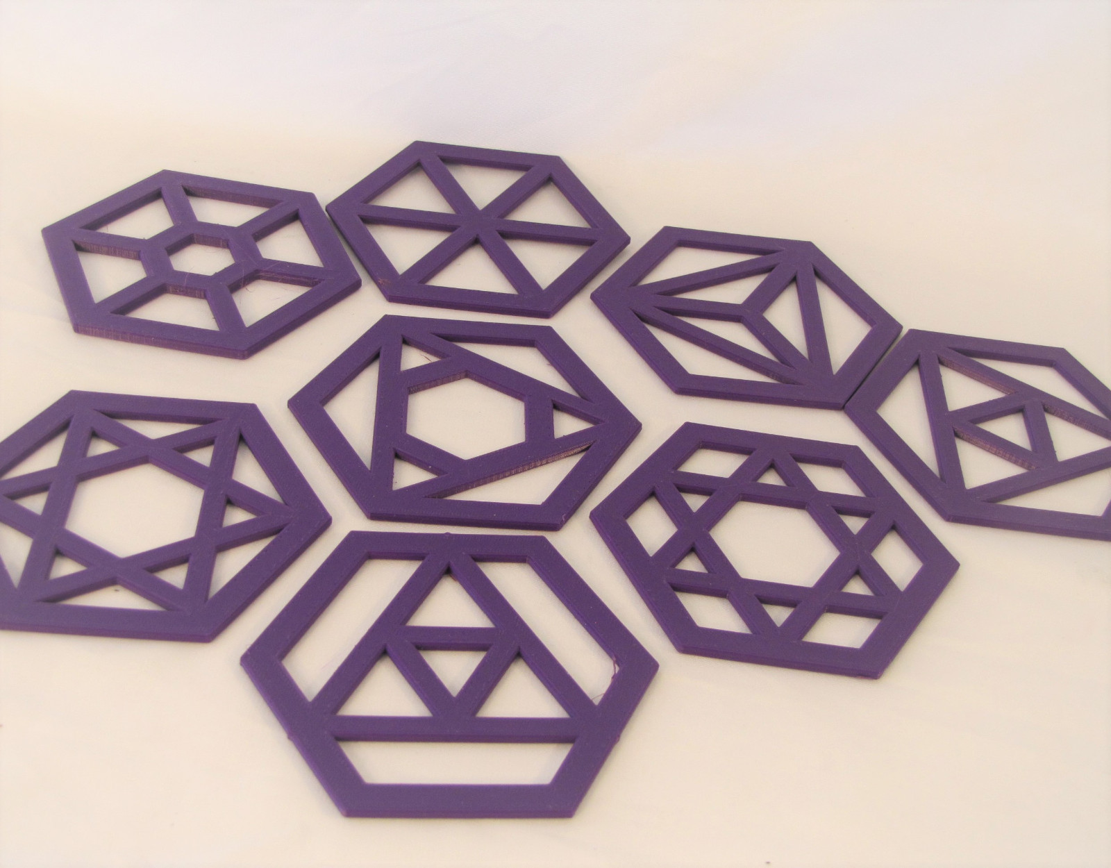 Hexagon Coasters Coffee Tea Drinking Glasses Cups Geometry Gift 100 mm 4"