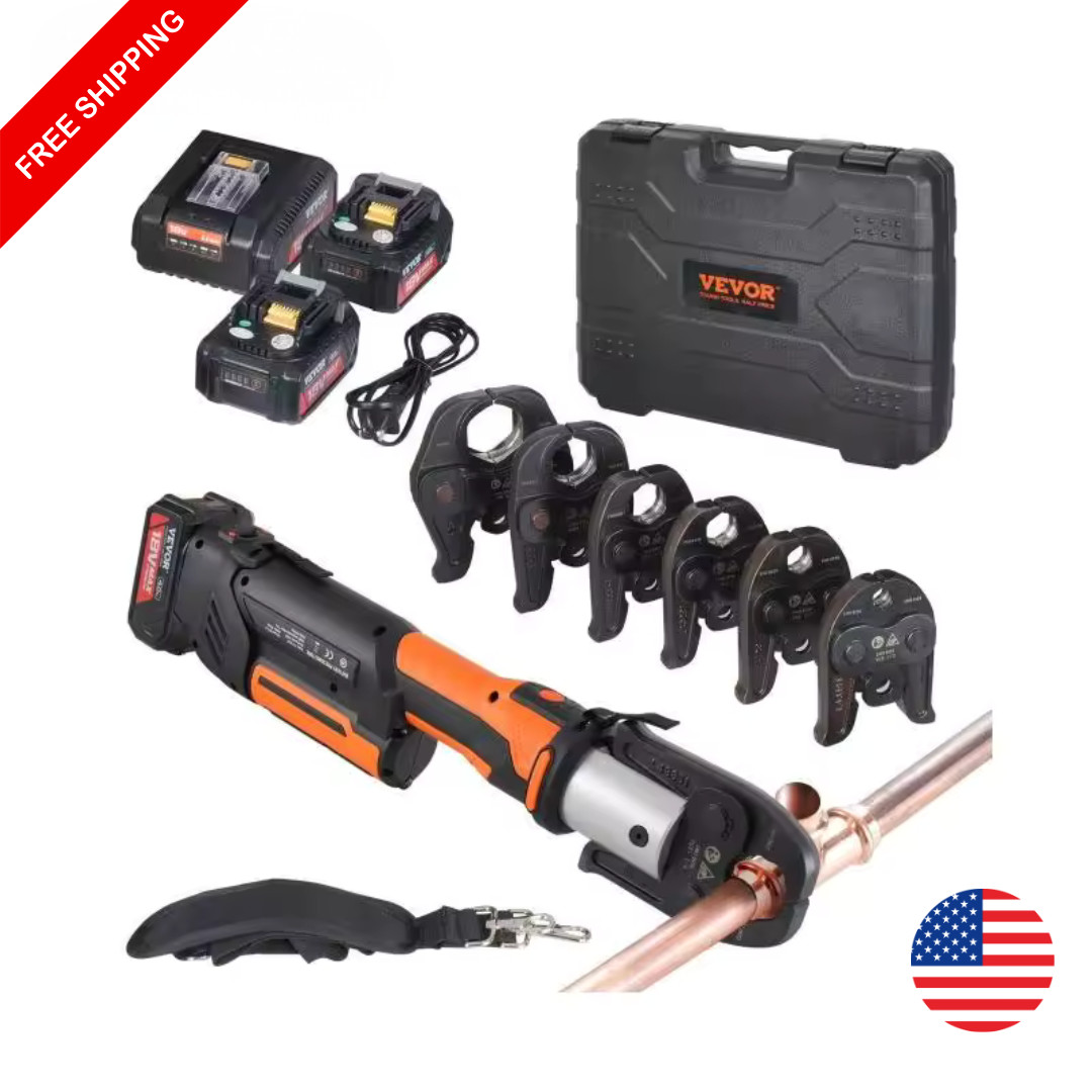18V Electric Press Tool Pipe Crimper Brushless for 1/2–2" Copper Pipes