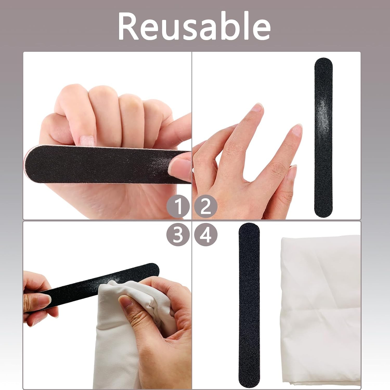 Nail File and Buffer Block, Professional Manicure Tools Kits, 100/180 Grit,