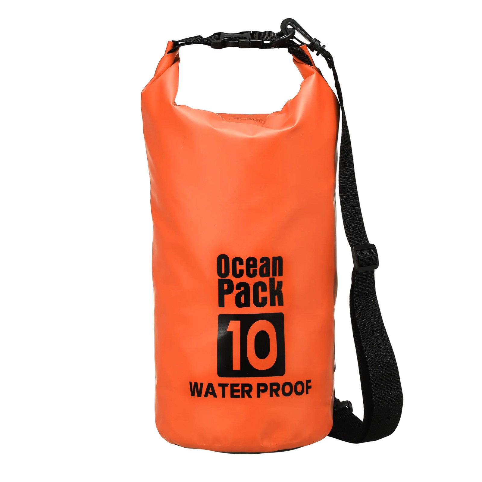 Waterproof Dry Bag, 10L Water Proof Bags with Whistle (1 Pack, Orange)