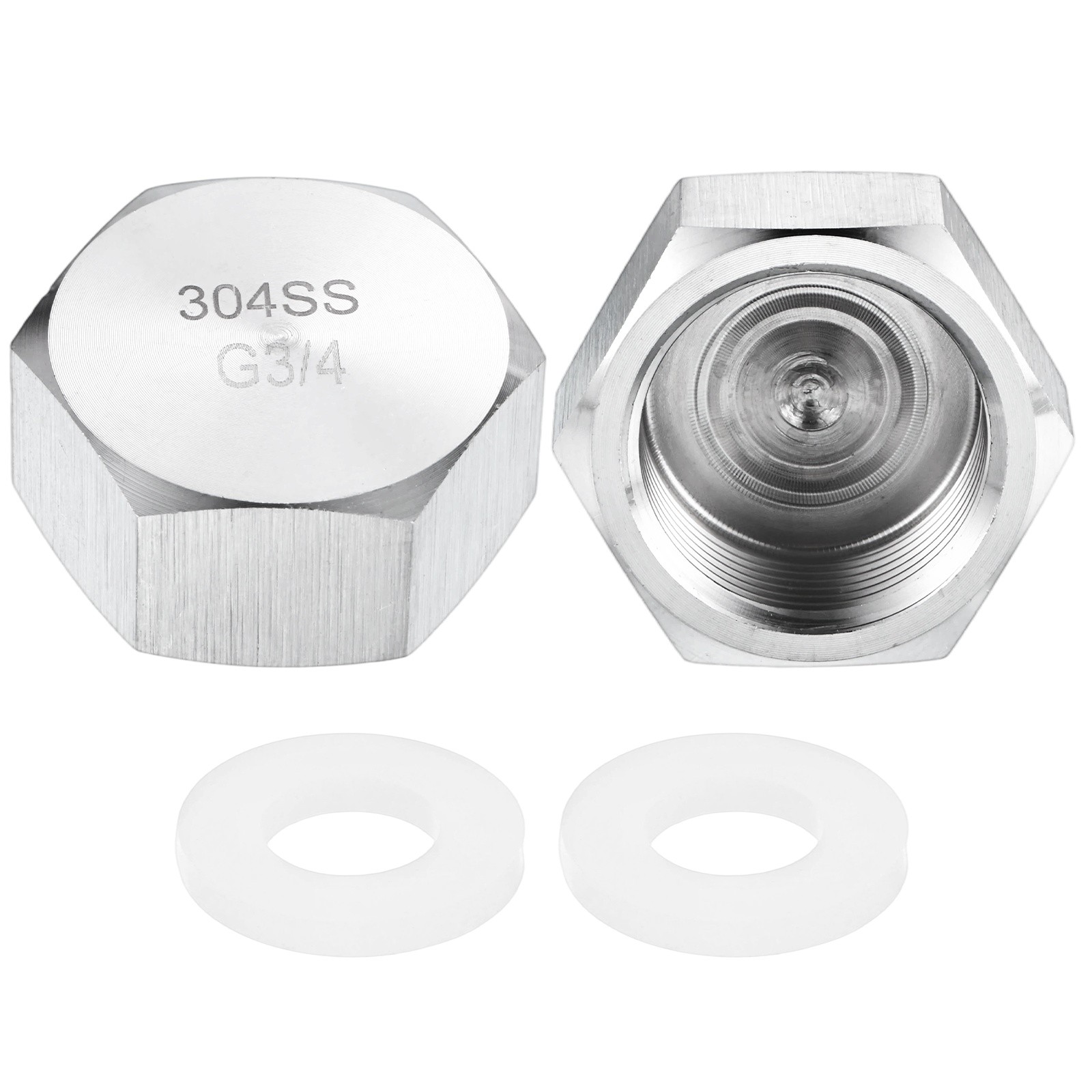 2-Pack Hex End Cap, 3/4 Inch g Female Thread Pipe Fitting