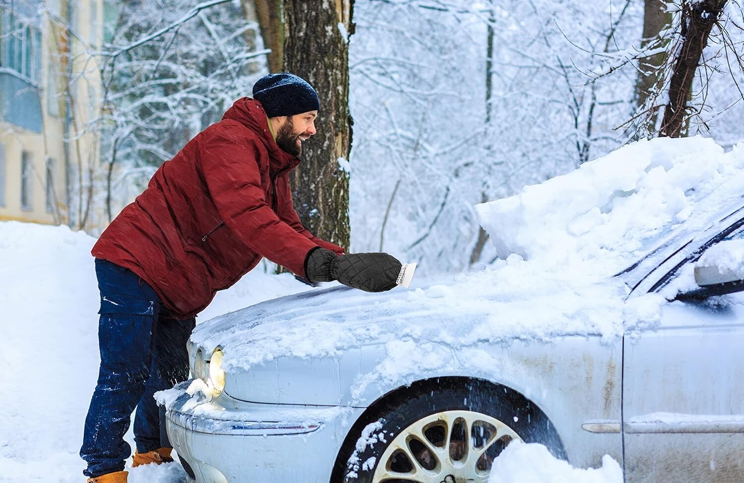 2 Pack SCRUBIT Ice Scraper with Glove Car Windshield Scraper for Ice and Snow