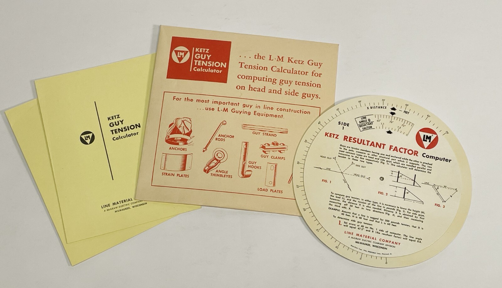 Vintage 1954 Ketz Guy Tension Calculator from Line Material Company