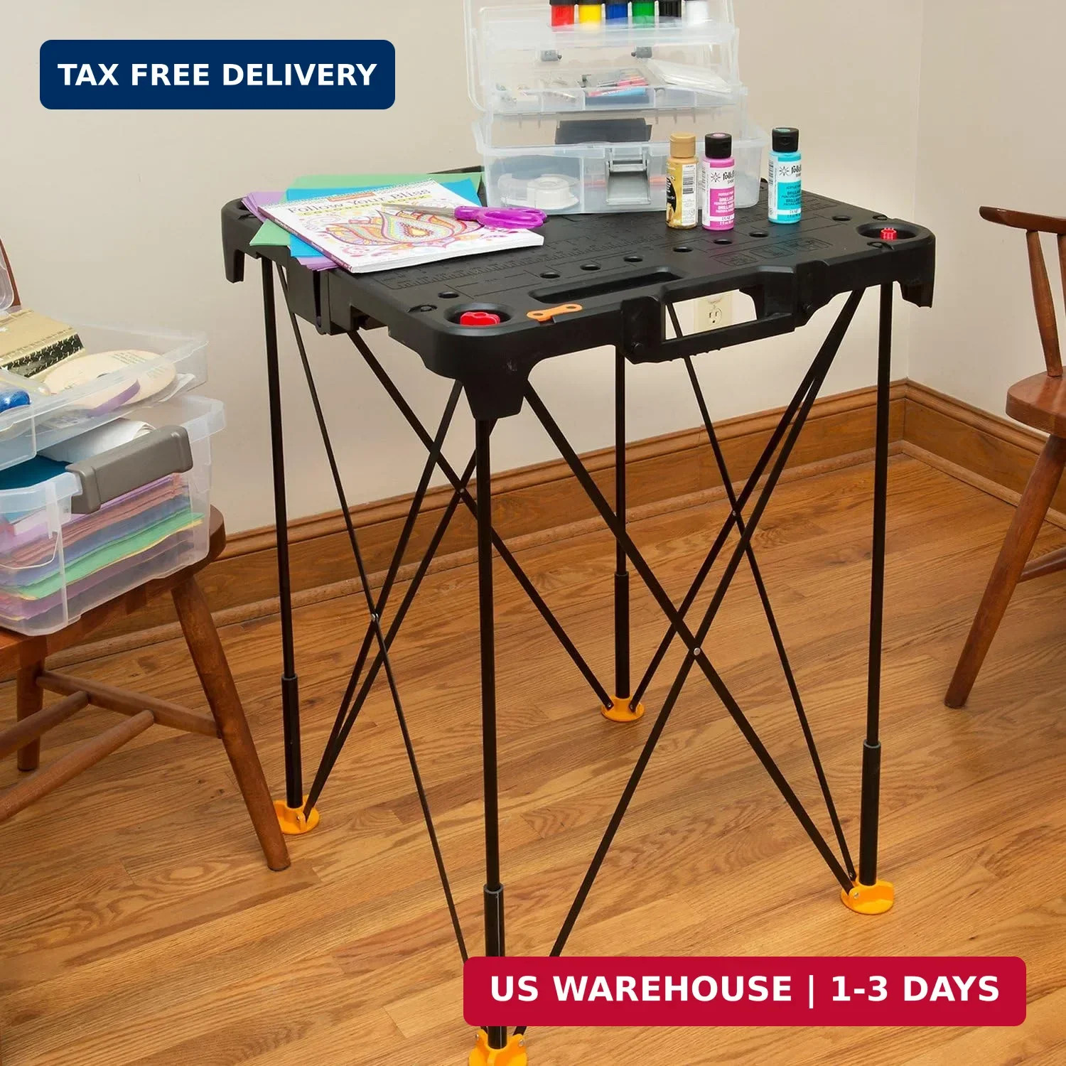 Worx WX066 Sidekick Folding Work Table, Portable All-in-one Work Bench